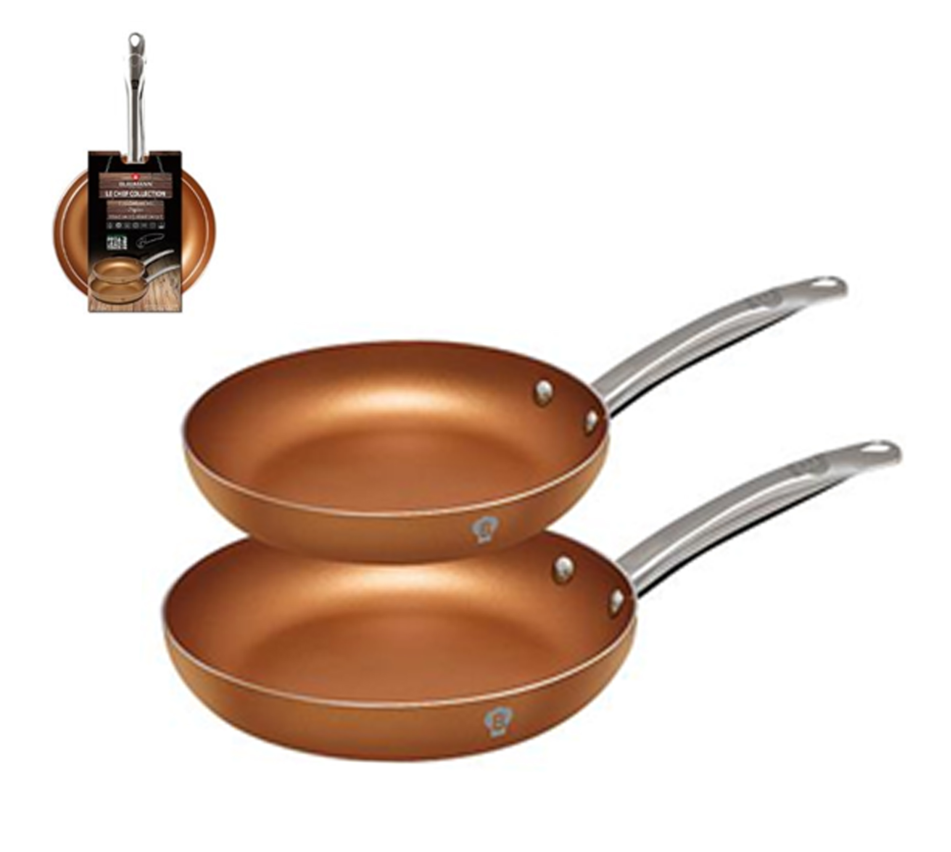 Sartenes de Cobre, Edición Especial Le Chef (Juego de 2 sartenes)