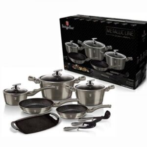 BATERÍA DE COCINA Y SARTENES ALEMANA, Berlinger de Metal de Carbón (Juego 12+ 2 PCS)